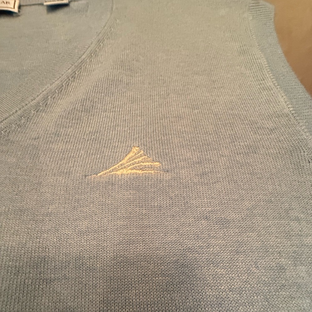 NWOT Peter Miller Silk/Cashmere Blue/Grey Golf Sweater Vest Large MSRP $225 - Picture 5 of 8